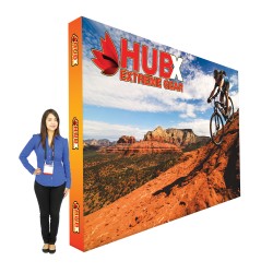 15ft W X 89" or 10ft H RPL Fabric Pop Up Display - Straight Graphic Package