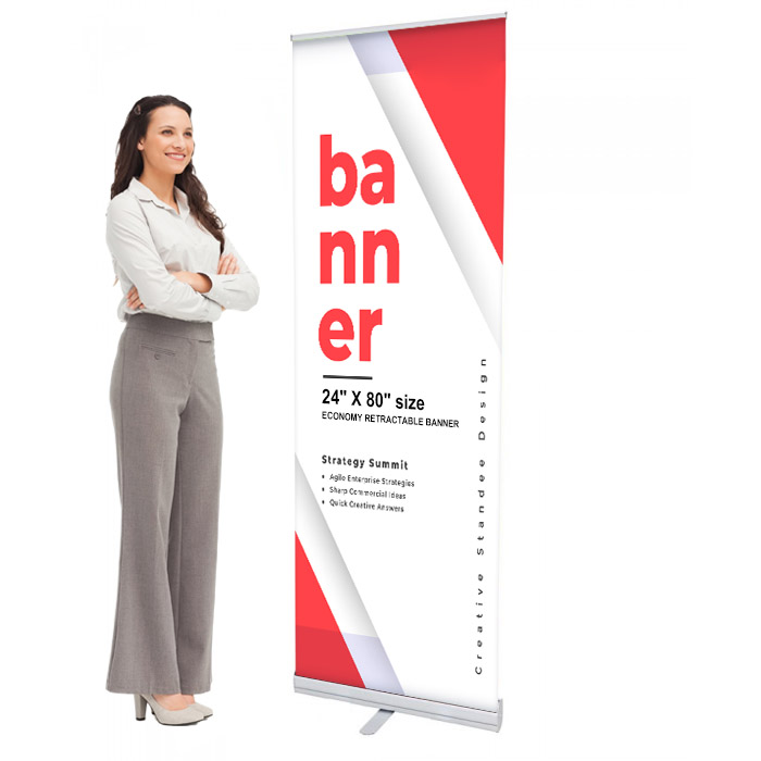 24 x 80 Economy Retractable Banner Stand & Graphic Print