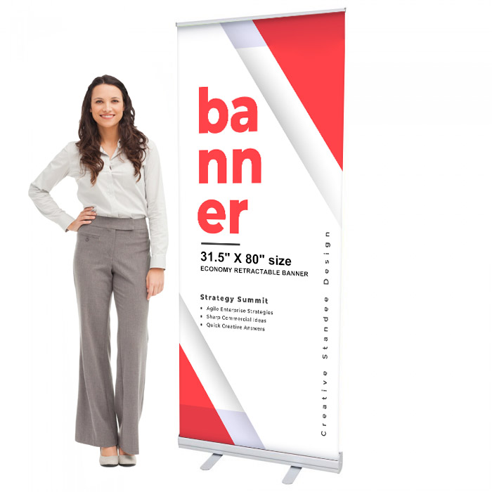 31.5 x 80 Economy Retractable Banner Stand & Graphic Print