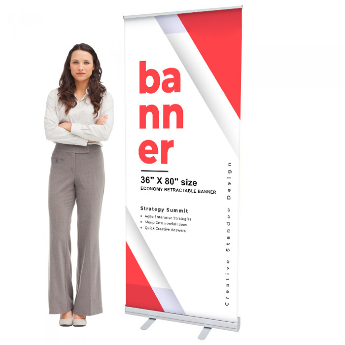 36 x 80 Economy Retractable Banner Stand & Graphic Print